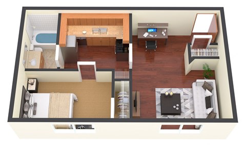 a layout of a house with a living room and a dining room